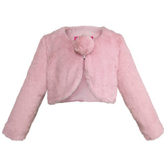 Chamarra Gerat Rosada de Peluche para Niñas de 3 a 10 Años con Bolsa Incluida