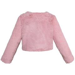 Chamarra Gerat Rosada de Peluche para Niñas de 3 a 10 Años con Bolsa Incluida