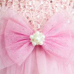Vestido de Fiesta Rosa con Encaje y Tul para Niñas 3 a 8 Años