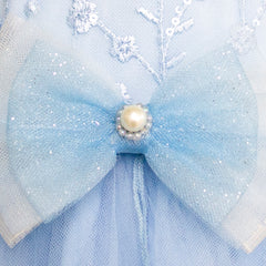 Vestido de Fiesta Azul Cielo con Encaje y Tul para Niñas 3 a 8 Años