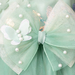 Vestido Gerat Verde Pastel con Flores para Niñas de 2 a 6 Años