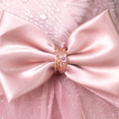 Vestido de Fiesta Rosa con Brillos y Tul en Capas para Niñas 3 a 8 Años