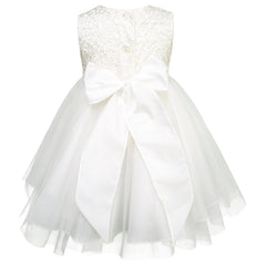 Vestido Gerat de Bautizo para Bebé con Tul y Encaje Blanco