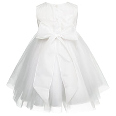 Vestido de Bautizo Gerat para Bebé con Flores y Tul en Blanco