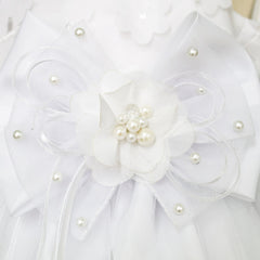 Vestido Blanco Largo de Fiesta para Niña con Moño | Gerat