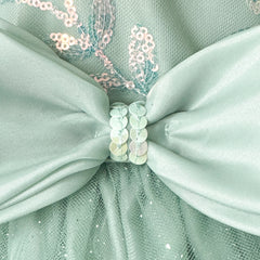 Vestido de Fiesta Verde para Niña con Mariposas y Moño – Gerat