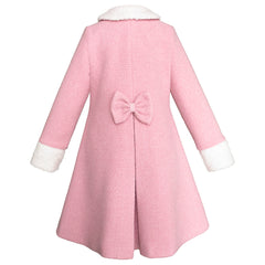 Abrigo Rosa de Invierno para Niña con Moño y Flores | Gerat