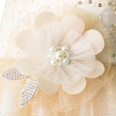 Vestido Dorado de Fiesta para Niña con Moño Grande Tallas 2 a 6 | Gerat