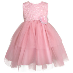 Bata de Fiesta Rosa con Flor Pastel – Gerat