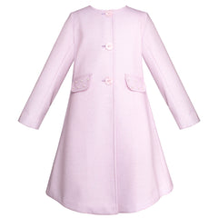 Abrigo Rosa Claro de Fiesta para Niña con Perlas | Gerat