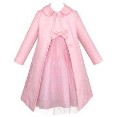 Vestido de Fiesta con Abrigo Rosa para Niña | Gerat | Tallas 4 a 10
