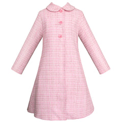 Abrigo de Fiesta para Niña Rosa Cuadros Elegante – Gerat