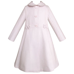 Abrigo blanco con lunares para niña con moños | Tallas 4 a 12 años | Gerat