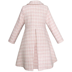 Abrigo de Fiesta para Niña en Rosa Pastel con Textura Tipo Tweed – Gerat