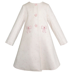 Abrigo hueso con moños bordados para niñas Gerat