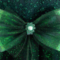 Vestido verde esmeralda para niñas Gerat – Fiesta con moño