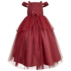 Vestido de Fiesta Largo Color Vino para Niñas | Gerat