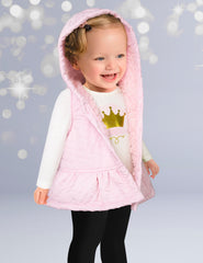 Conjunto para Bebés Gerat 12 a 18 Meses con Chaleco Rosa, Body y Leggings