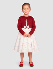 Vestido con Torero para Niña Color Vino – Elegancia Clásica Gerat