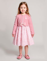 Vestido rosa floral con torero para niña - Gerat