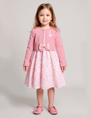 Vestido rosa floral con torero para niña - Gerat