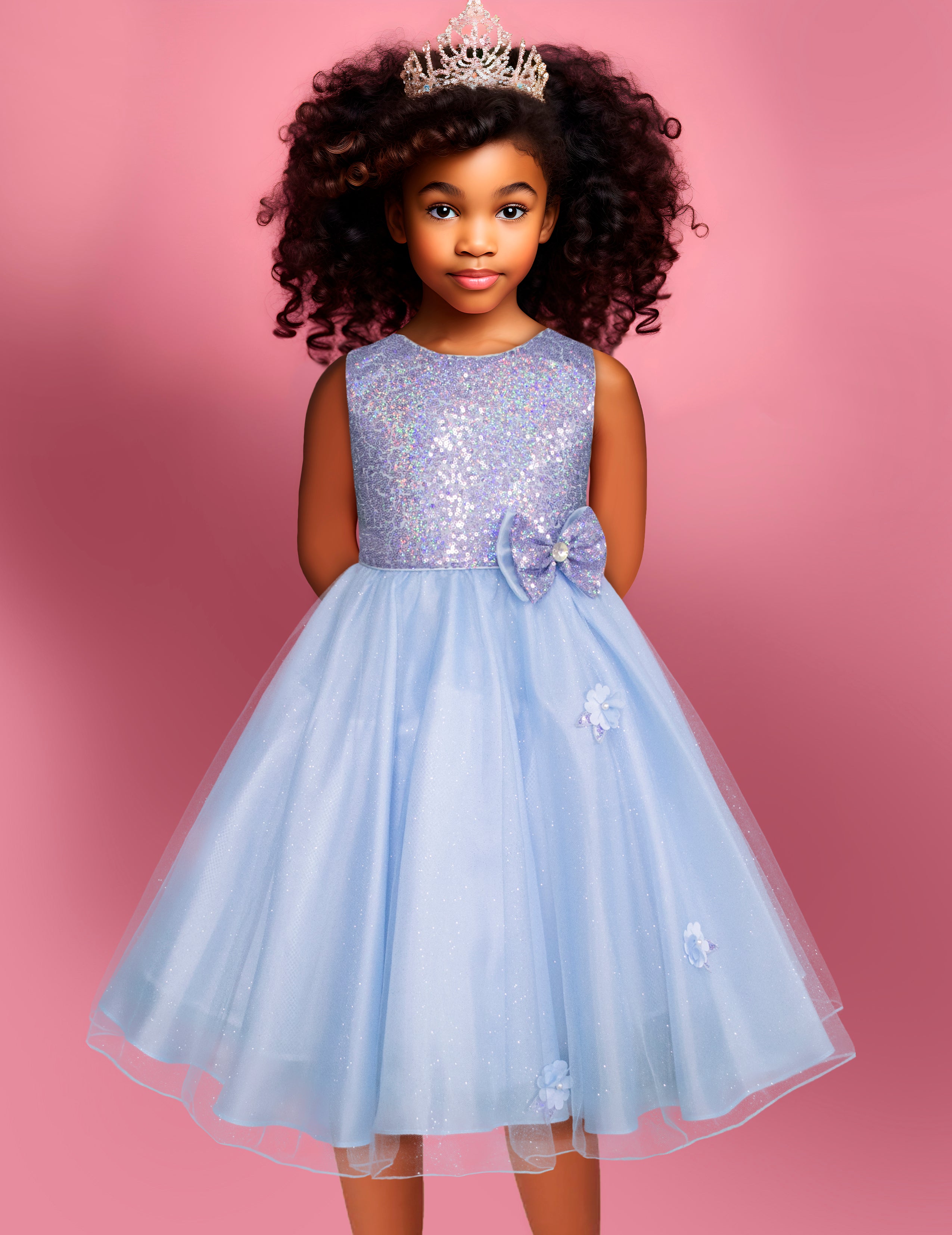 Vestido de Fiesta Azul Brillante para Ninas Gerat Gerat Infants Boutique
