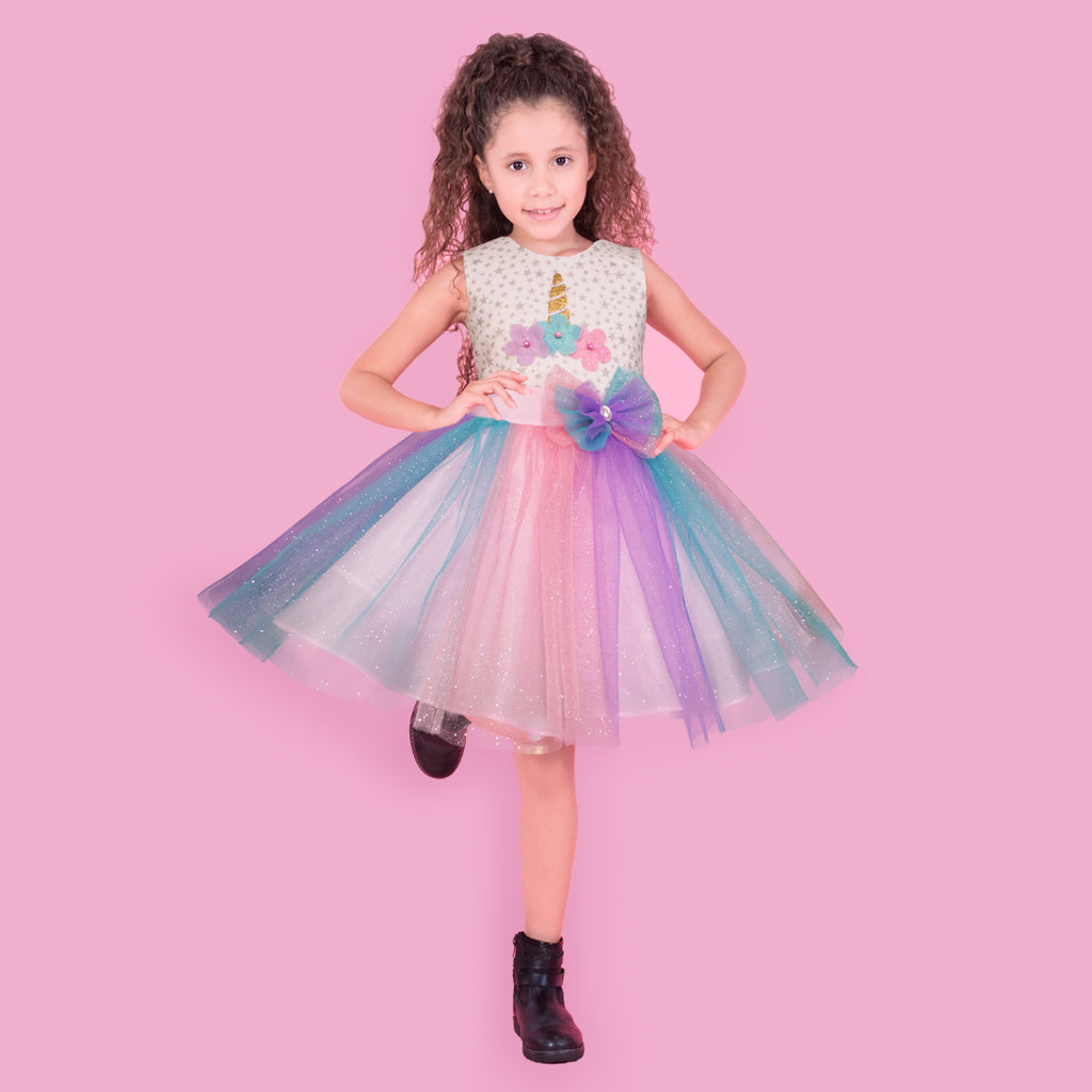 Posada arroz Más lejano Vestido de fiesta para niñas Gerat unicornio color arcoiris – Gerat Infants  Boutique