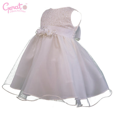 Vestido Gerat para bebé bautizo color hueso