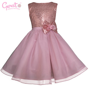 Vestido de fiesta juvenil Gerat color palo de rosa