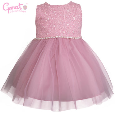 Vestido Gerat para bebé de fiesta color rosa