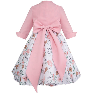 Vestido Gerat para niñas con saco color rosa