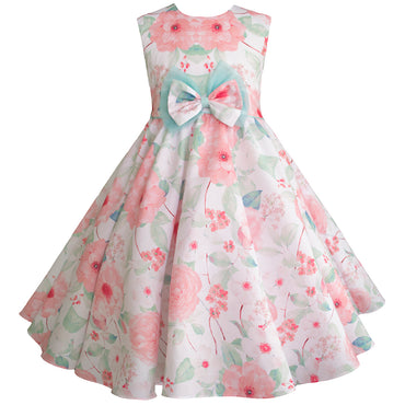 Vestido para niñas color rosa con turquesa Gerat