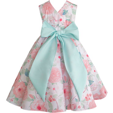 Vestido para niñas color rosa con turquesa Gerat