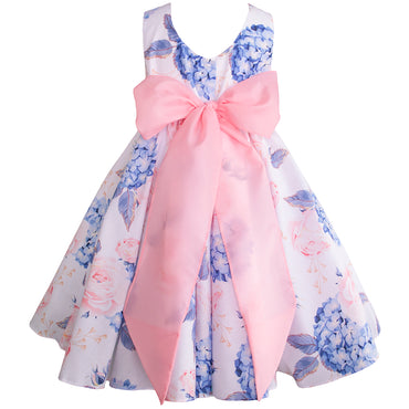 Vestido Gerat para niñas de flores color rosa y azul