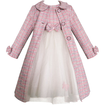 Vestido de fiesta con abrigo color rosa Gerat