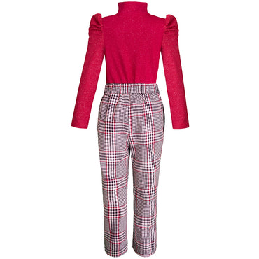 Conjunto de pantalón con blusa para niña color rojo Gerat