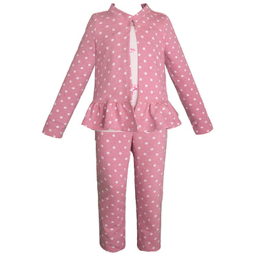 Conjunto de pantalón, blusay chamarra para niña color rosa Gerat