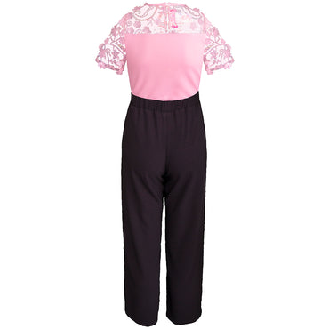 Pantalón negro con blusa para niña color rosa Gerat