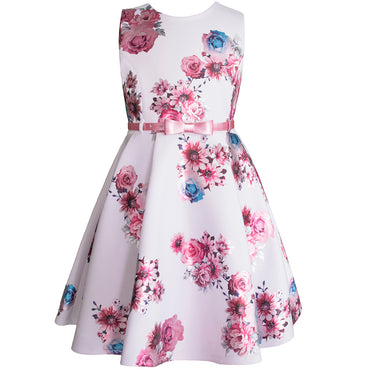 Vestido Gerat de Fiesta Junior color Blanco con Fiusha