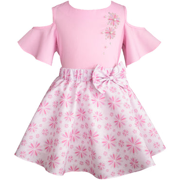 Conjunto falda y blusa para niña rosa Gerat