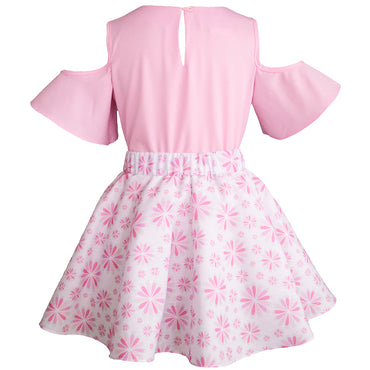 Conjunto falda y blusa para niña rosa Gerat