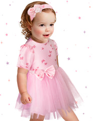 Bata para bebé con tul color rosa
