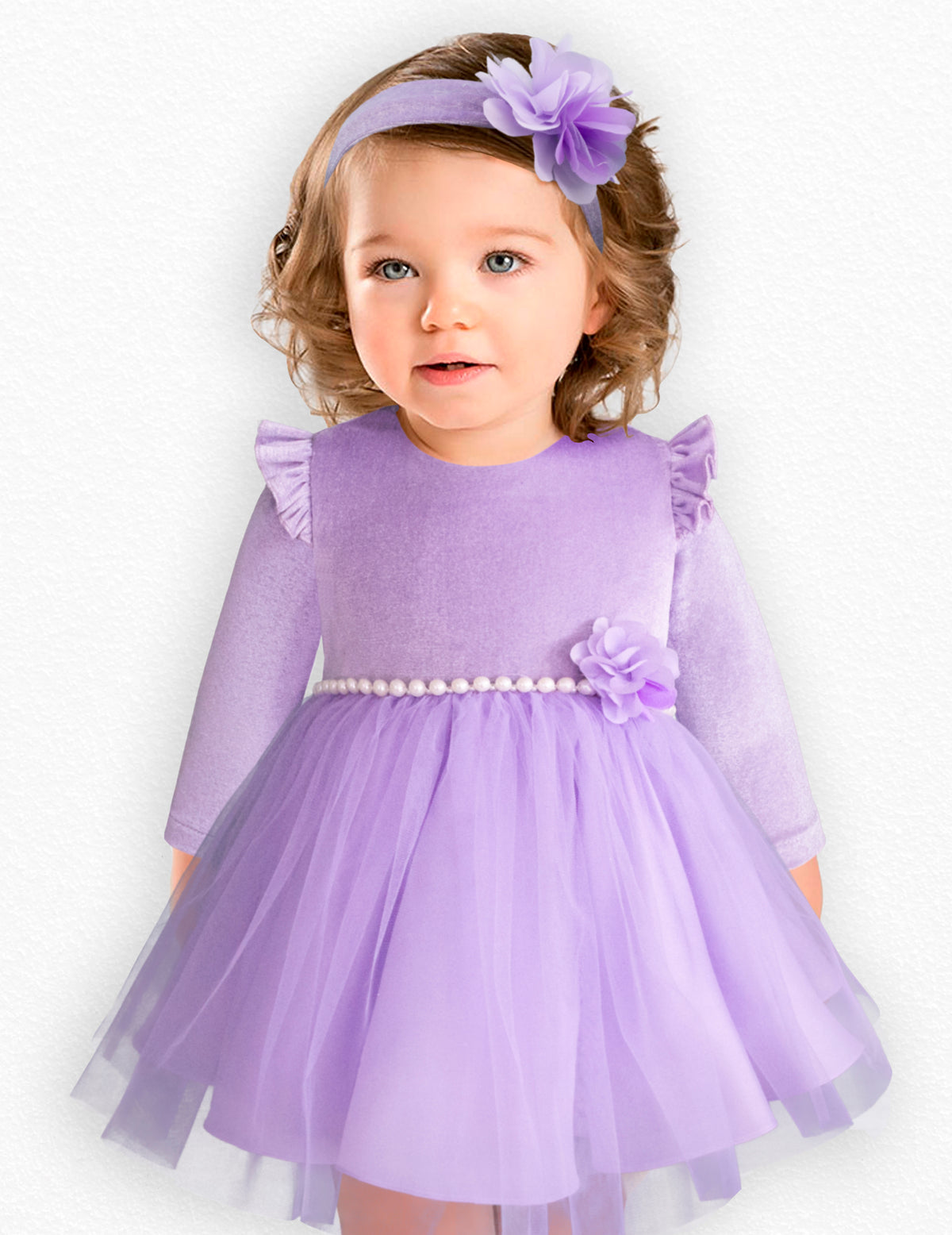 Bata para bebé de fiesta color lila manga larga Gerat