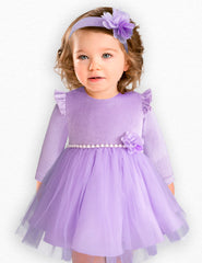 Bata para bebé de fiesta color lila manga larga Gerat