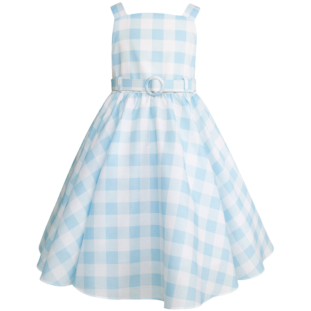 Vestido Cielo a Cuadros Estilo Barbie para Niñas de Gerat