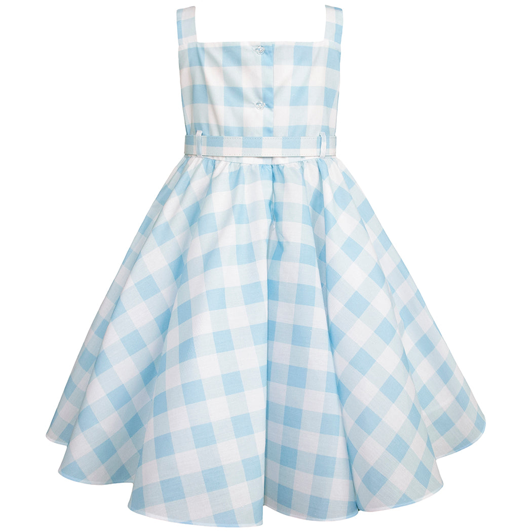 Vestido Cielo a Cuadros Estilo Barbie para Niñas de Gerat