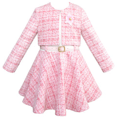 Conjunto de Vestido y Saco Rosa para Niñas de 6 a 10 Años | Gerat