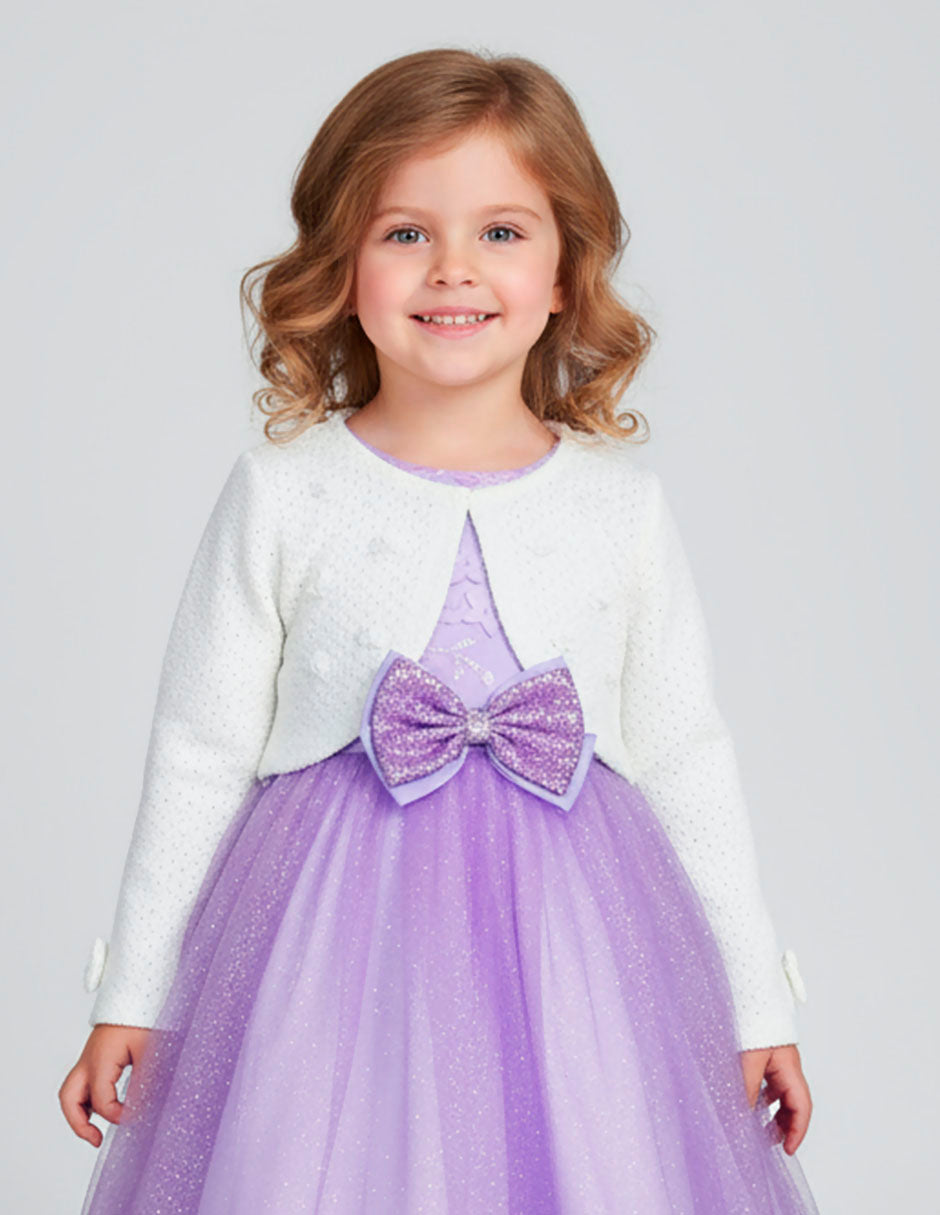 Suéter Elegante Hueso para Niñas con Moños - Gerat