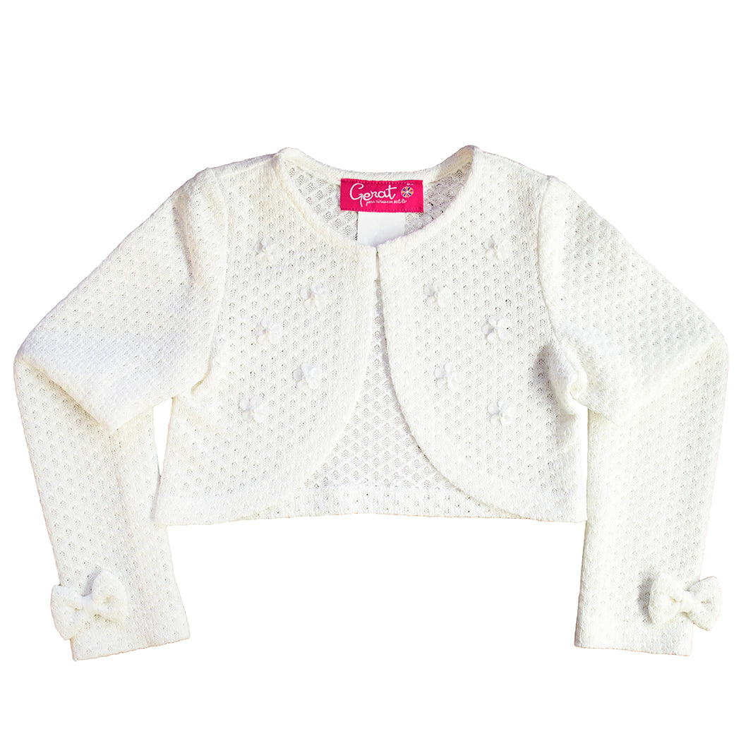 Suéter Elegante Hueso para Niñas con Moños - Gerat