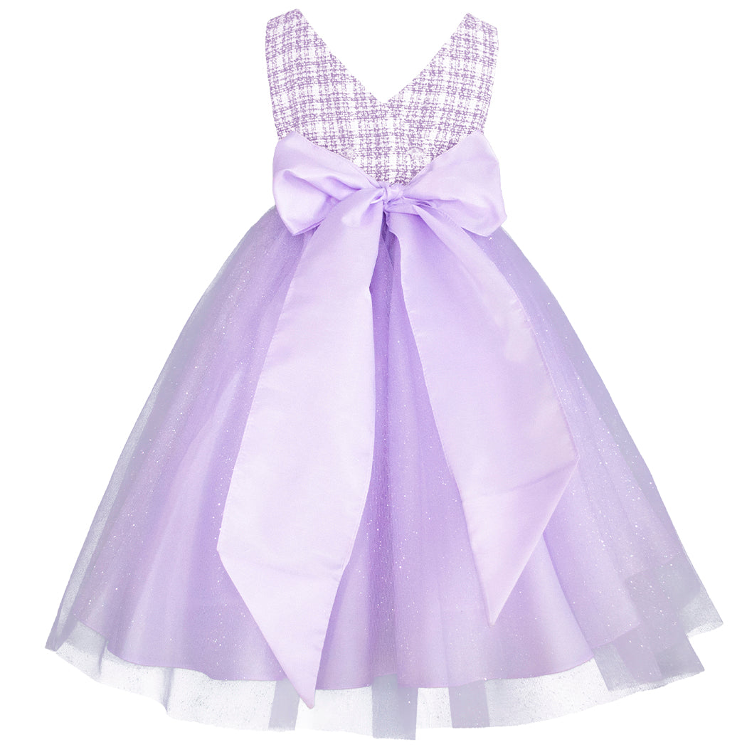 Conjunto de Vestido y Abrigo Lila para Niñas de 4 a 10 Años | Gerat